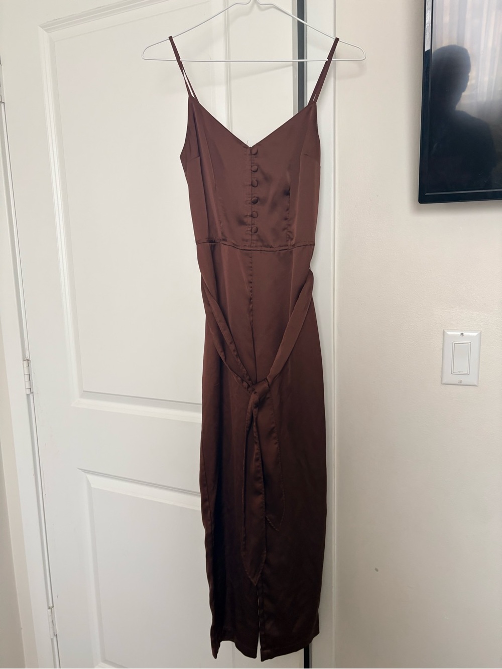 Abercrombie & Fitch Chocolate Brown Satin Romper